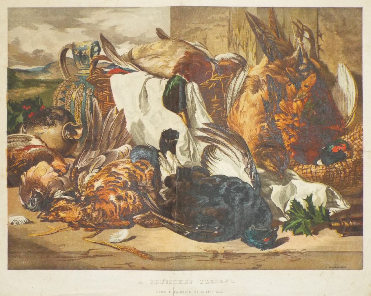 Chromo-lithograph - A Christmas Present. From a Painting by W. Duffield.